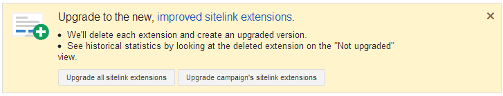 Enhanced Campaign Upgrade Sitelinks