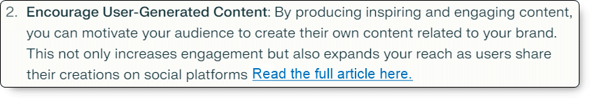 A potential future version of how Perplexity presents links to original content source.