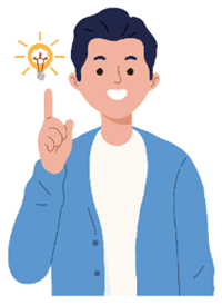 Illustration of a person with a lightbulb